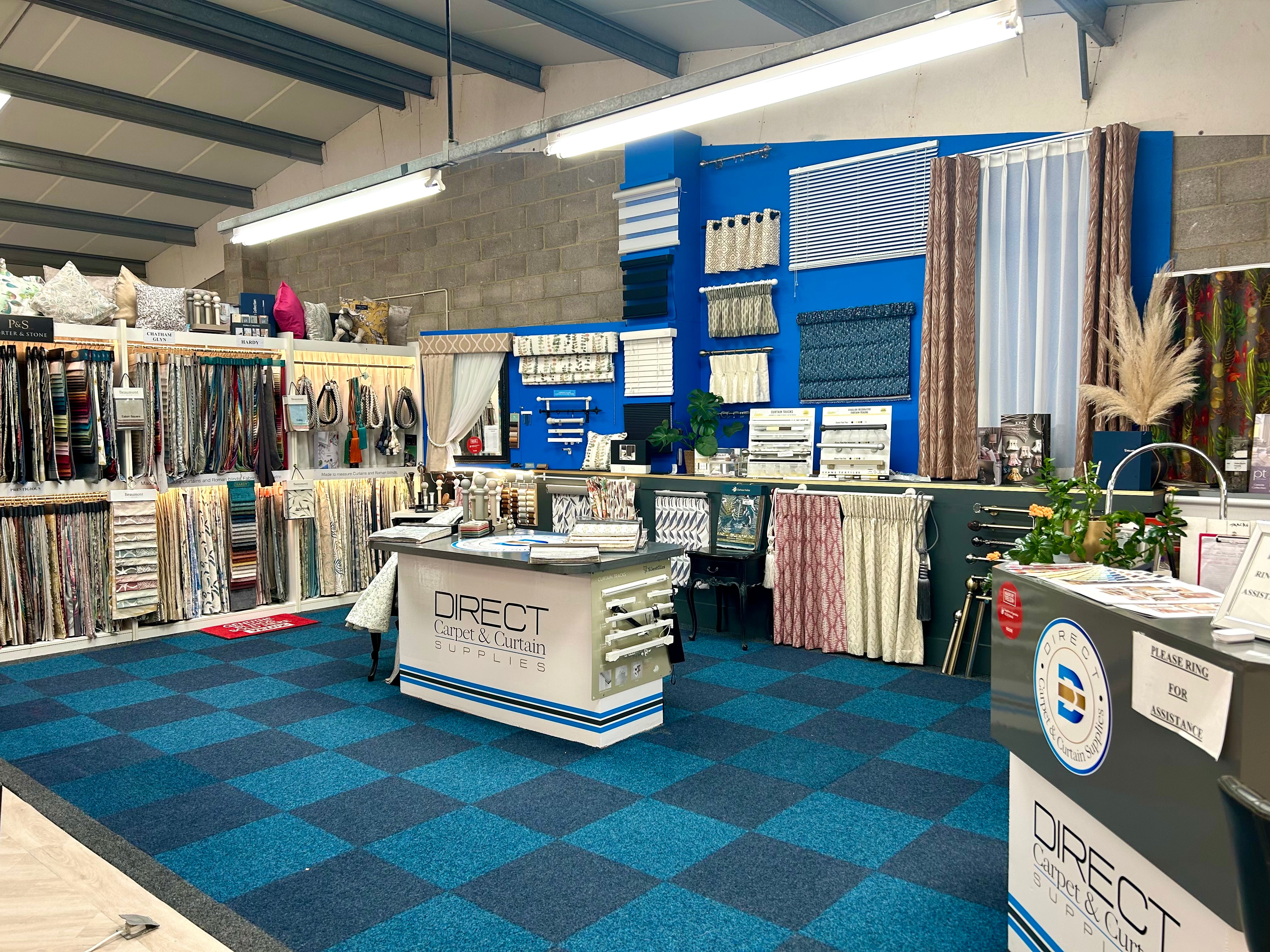 Interior of a home improvement store with various products on display.